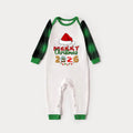 Green Raglan Top Green Plaid Christmas Pajamas Set With Santa hat and "MERRY Christmas 2026 " Print