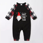 Christmas Family Matching Pajamas-Red and Gray Plaid Pjs set with "It is the most wonderful time of the year" and Gnome Print