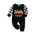 Black and White Plaid Christmas Pajamas Set With "We Are Family Christmas 2026" Artistic Text Print