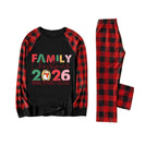 Red and Black Plaid Christmas Pajamas Set With Holiday Lettering