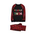 Red and Black Plaid Christmas Pajamas Set With Holiday Lettering