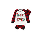 Red and Black Plaid Christmas Pajamas Set With Family Christmas 2026 Colorful Text Print