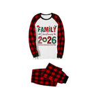 Red and Black Plaid Christmas Pajamas Set With Family Christmas 2026 Colorful Text Print