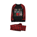 Red and Black Plaid Christmas Pajamas Set With Holiday Text Print