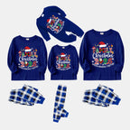 Navy & White Plaid Christmas Pajamas Set With "Family Christmas 2026 Making Memories Together" Text Print