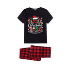 Red and Black Plaid Short Sleeve Christmas Pajamas Set With "Family Christmas 2026 Making Memories Together" Text Print