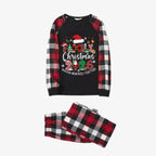 Red and Gray Plaid Christmas Pajamas Set With "Family Christmas 2026 Making Memories Together" Text Print