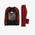Red and Black Plaid Christmas Pajamas Set With "Family Christmas 2026 Making Memories Together" Text Print