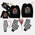 Black and White Plaid Christmas Pajamas Set With "Family Christmas 2026 Making Memories Together" Text Print
