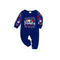 Cozy Blue Christmas Pajamas Set With Christmas Light and "2026 Family Christmas" Text Print