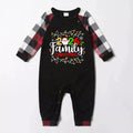 Red and Gray Plaid Christmas Pajamas Set With Christmas Light and "2026 Family Christmas" Text Print