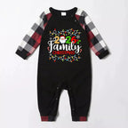 Red and Gray Plaid Christmas Pajamas Set With Christmas Light and "2026 Family Christmas" Text Print