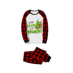 Red and Black Plaid Christmas Pajamas Set With "Tis The Season To Be Grinchy" Print