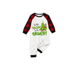 Red and Black Plaid Christmas Pajamas Set With "Tis The Season To Be Grinchy" Print