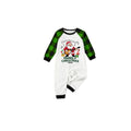 Family Christmas 2026 Pajamas Set - White Top Green Sleeves Green Plaid Pants Playful Santa Graphic
