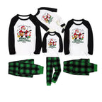 Black Raglan Top Green Plaid Christmas Pajamas Set With "Merry Christmas 2026" and Santa Claus Print
