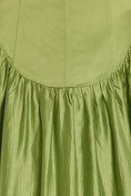 Round Neck Long Sleeve Gathering Top & Solid Maxi Skirt Set