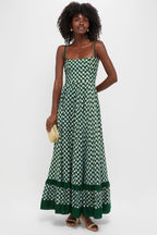 Checks Frill Sleeveless Maxi Dress