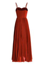 Solid Pleated Slip Midi Dress