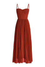 Solid Pleated Slip Midi Dress