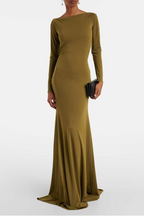 Jersey Backless Knotted Maxi Dress