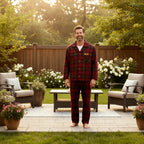 Family Matching Red Plaid Button Up Pajamas Sets