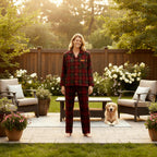 Family Matching Red Plaid Button Up Pajamas Sets