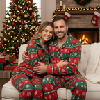Holiday Family Button-down Christmas Pajamas Set