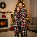 Matching Family Sleepwear Green Red Plaid Christmas Pajamas Set
