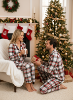 Family Red Plaid Button-Front Pajamas Set