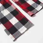 Christmas Cartoon and 'Merry Whatever' Letter Print Contrast Tops and Red & Black & White Plaid Pants Family Matching Pajamas Set With Dog Bandana