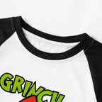 Christmas Letter Splice Contrast Top and Plaid Pants Family Matching Pajamas Sets