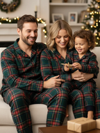 Family Plaid Button-Front Pajamas Sets