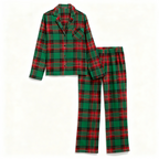 Family Green Plaid Pajamas Set