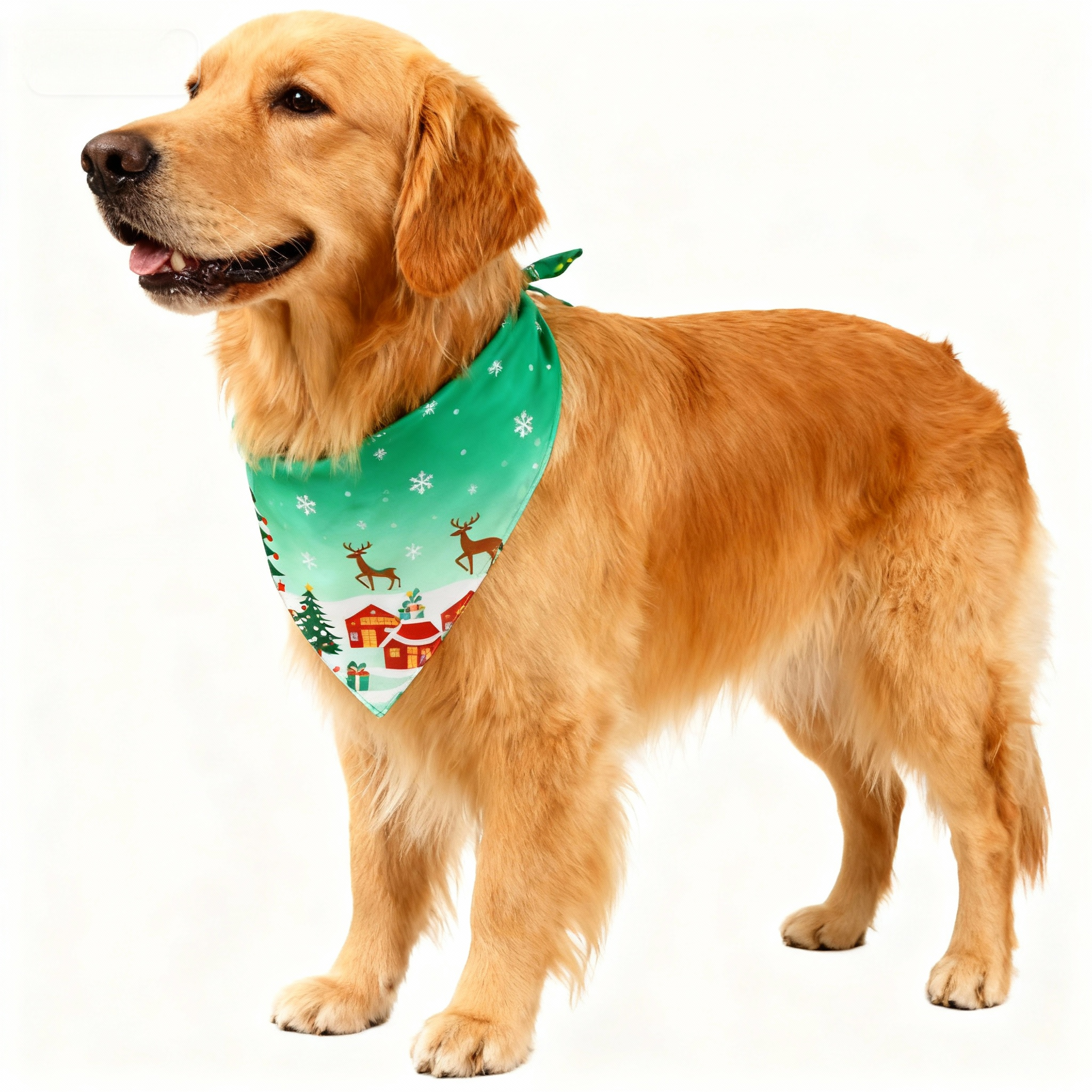 Holiday Couple Button-Up Christmas Pattern Printed Green Satin Christmas Pajamas Set