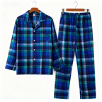 Matching Holiday Plaid Button-Up PJ Sets for Sweet Couple