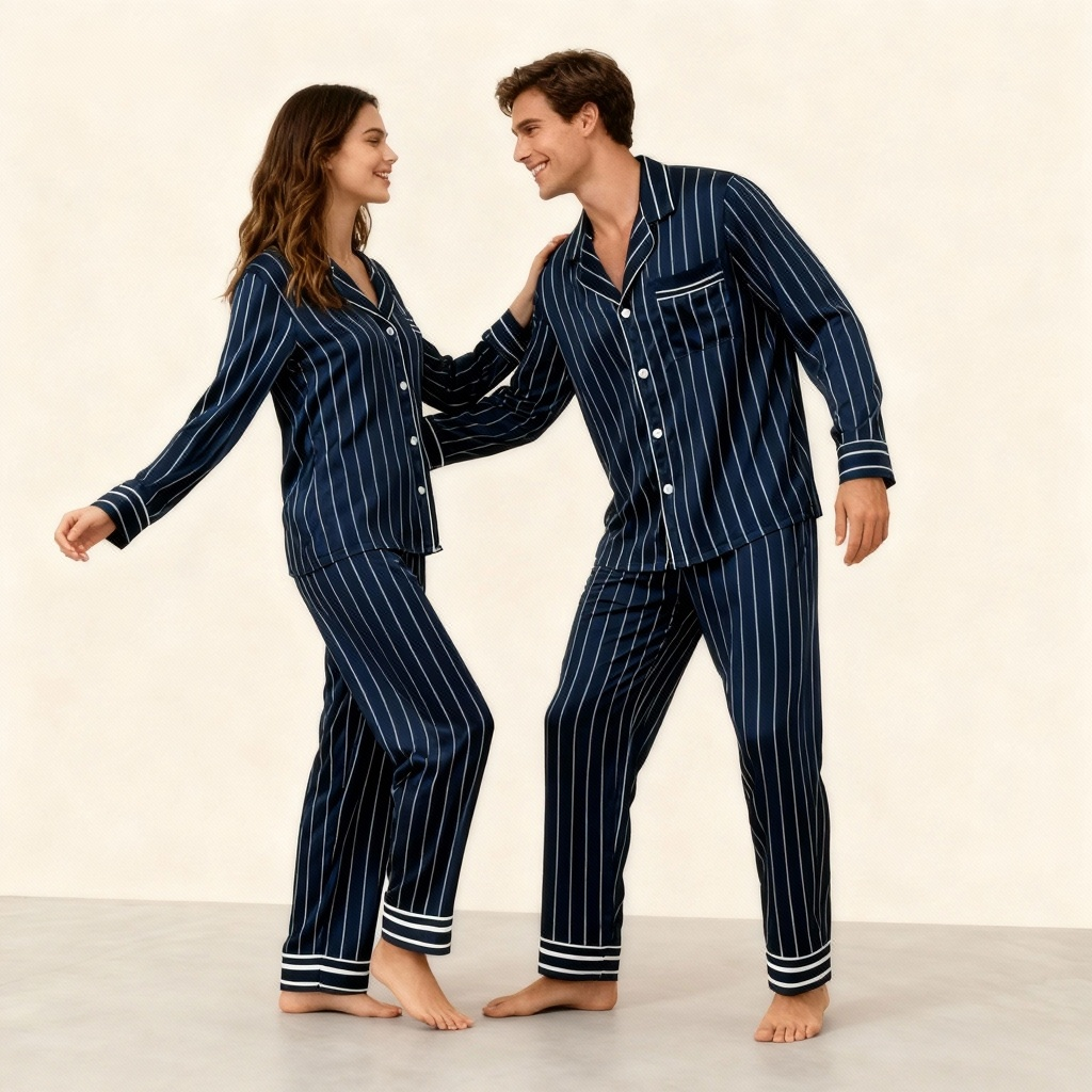 Elegant Satin Green Pajama Set for the Whole Family