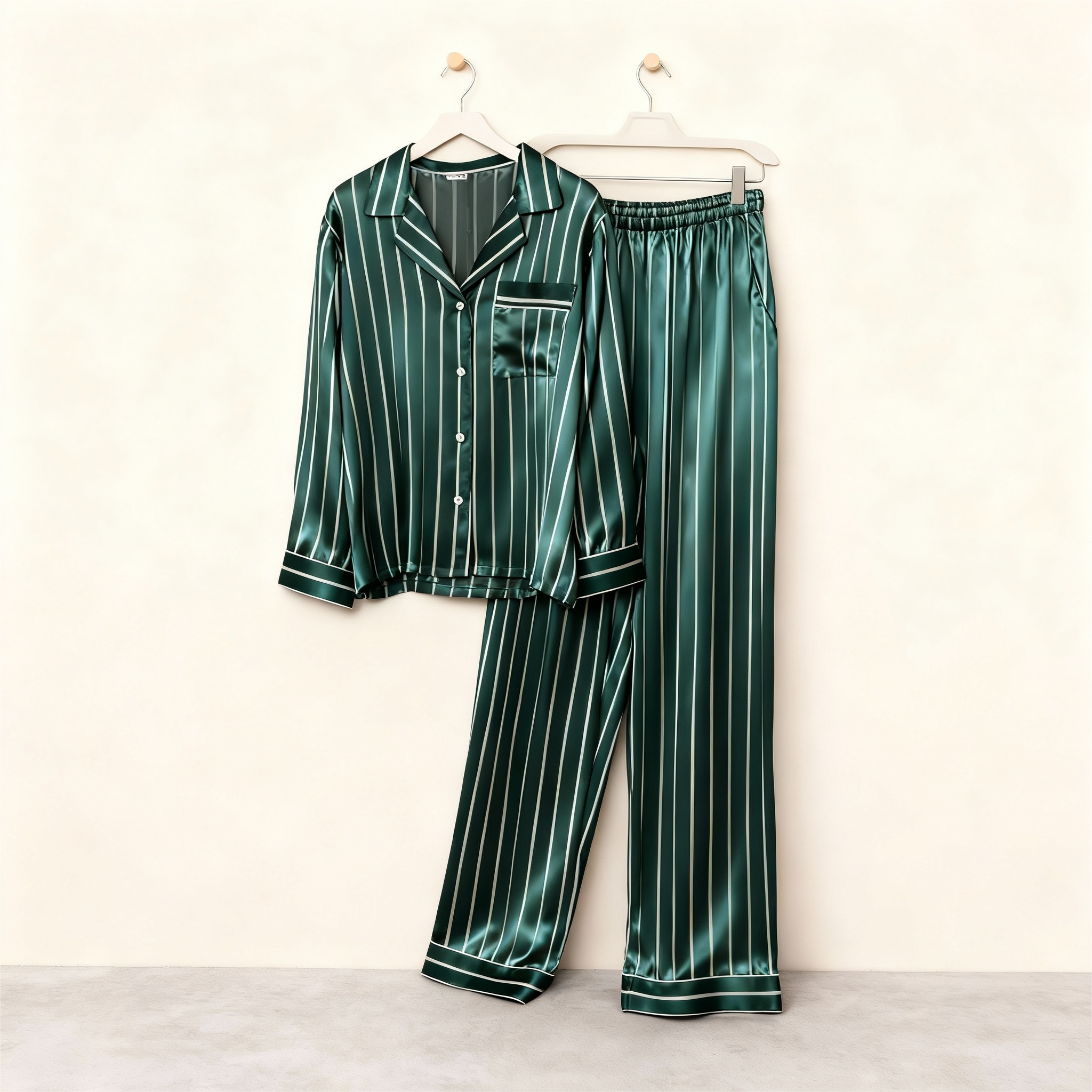 Elegant Satin Gray Pajama Set for Couple