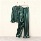 Elegant Satin Green Pajama Set for the Whole Family