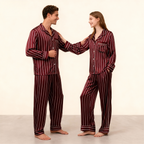 Elegant Satin Gray Pajama Set for the Whole Family