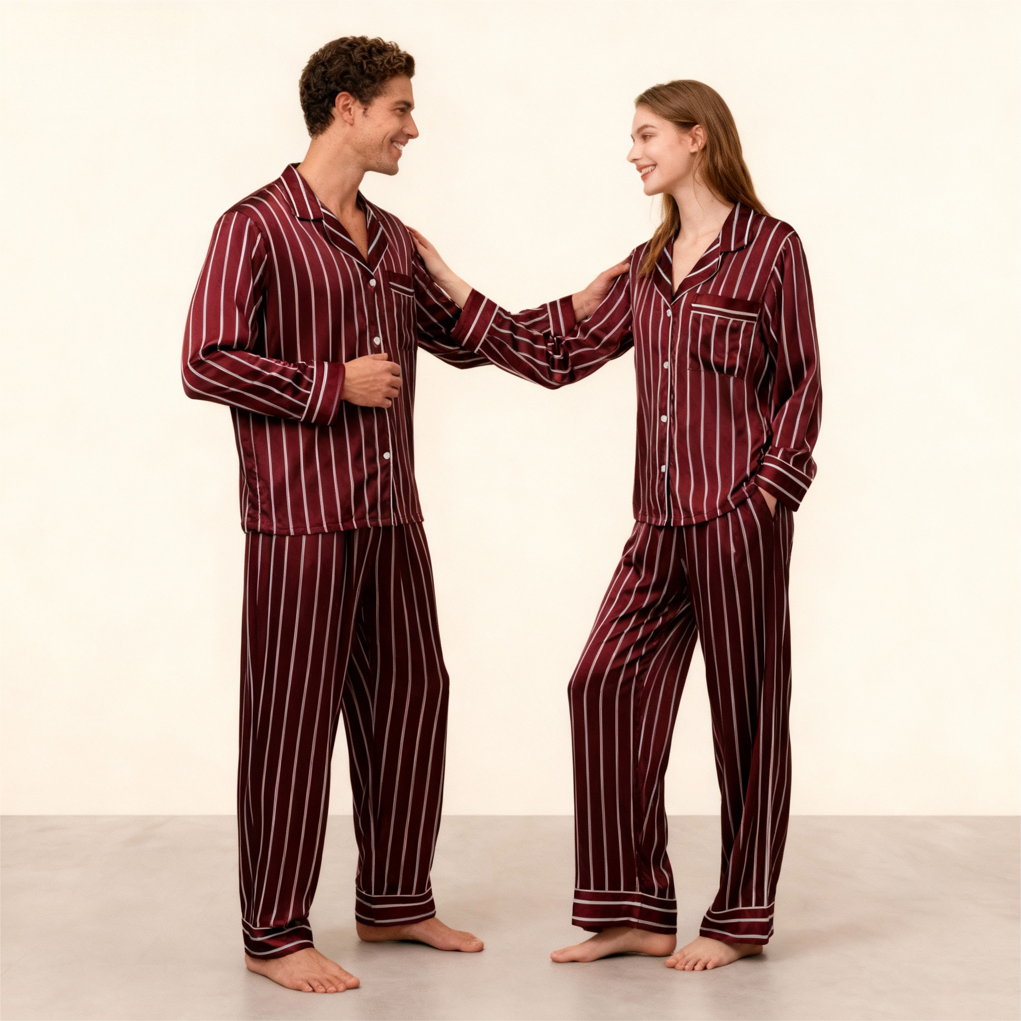 Elegant Satin Green Pajama Set for the Whole Family