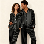 Elegant Satin Blue Pajama Set for the Whole Family