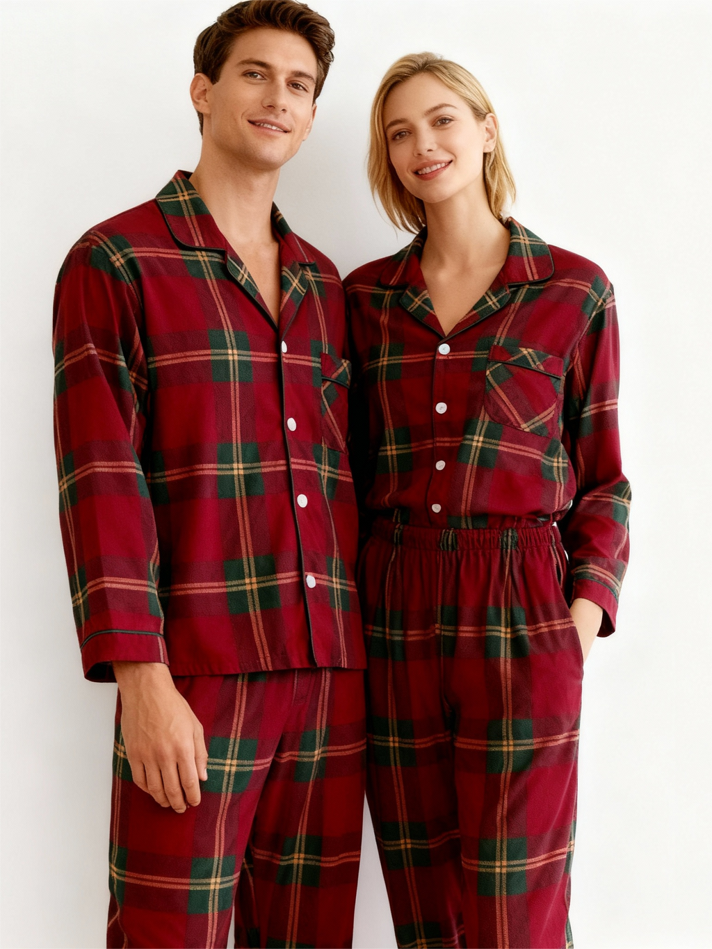 Family Matching Festive Red Plaid Pajama Set