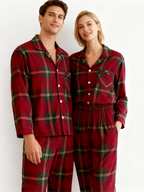 Family Matching Festive Red Plaid Pajama Set