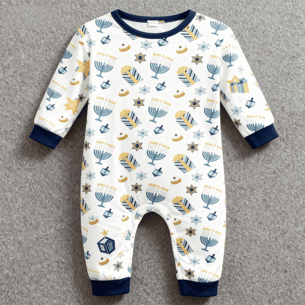 Family Satin Hanukkah Pajamas Set – Button-Down Style