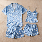 Classic Couple Satin Pajamas Short Set for a Cozy Night In