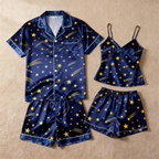 Elegant Couple Sleepwear: Satin Short Pajama Set