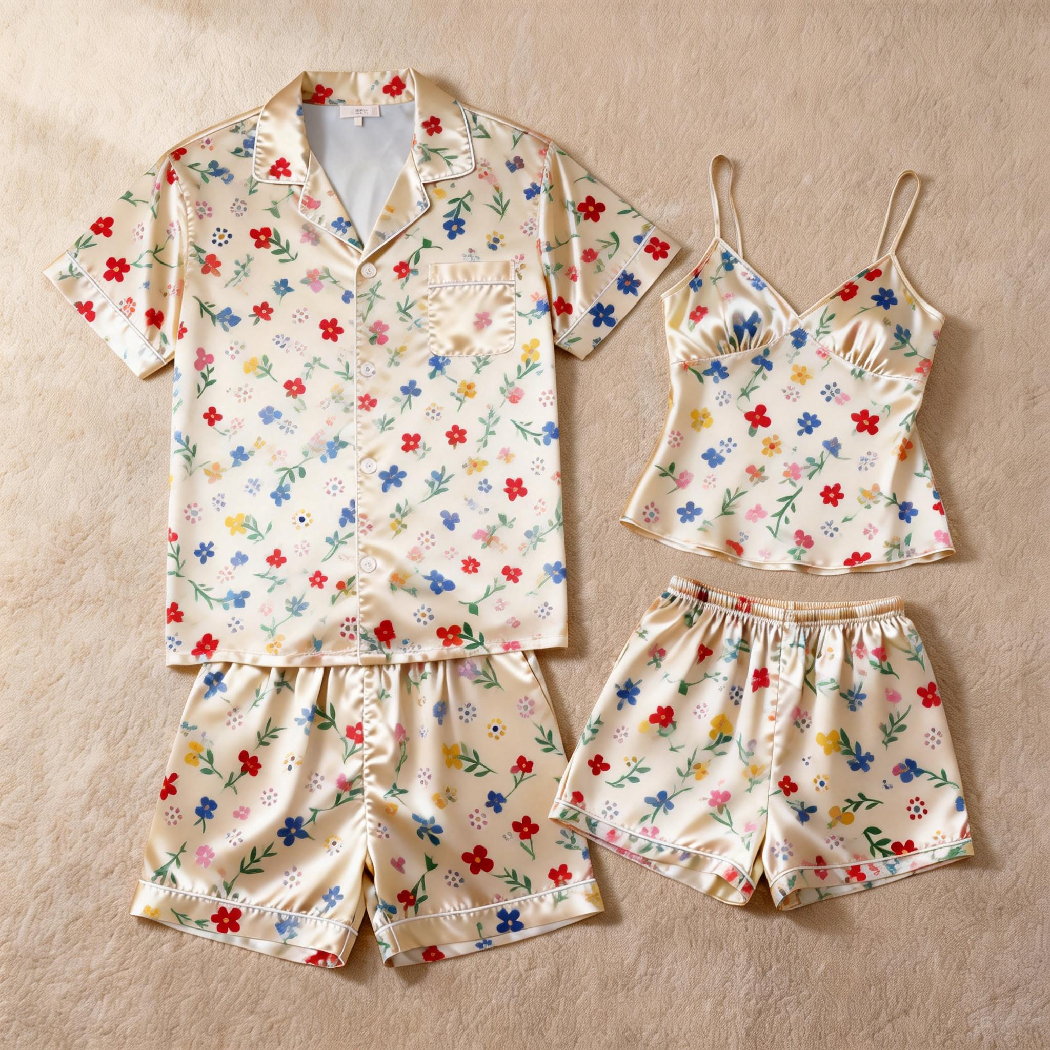 Matching Satin Pajamas Short Set for a Stylish Bedtime