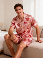 Ideal for Anniversaries: Matching Satin Couple Sleepwear