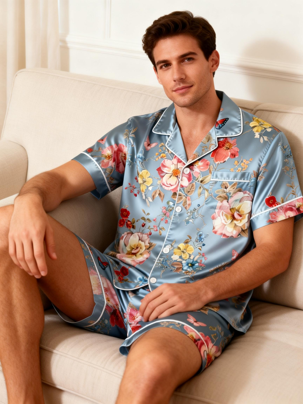 Classic Satin Short Pajamas for Couples